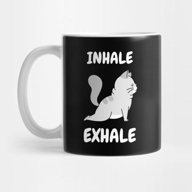 cute inhale exhale cat yoga by Motivation King